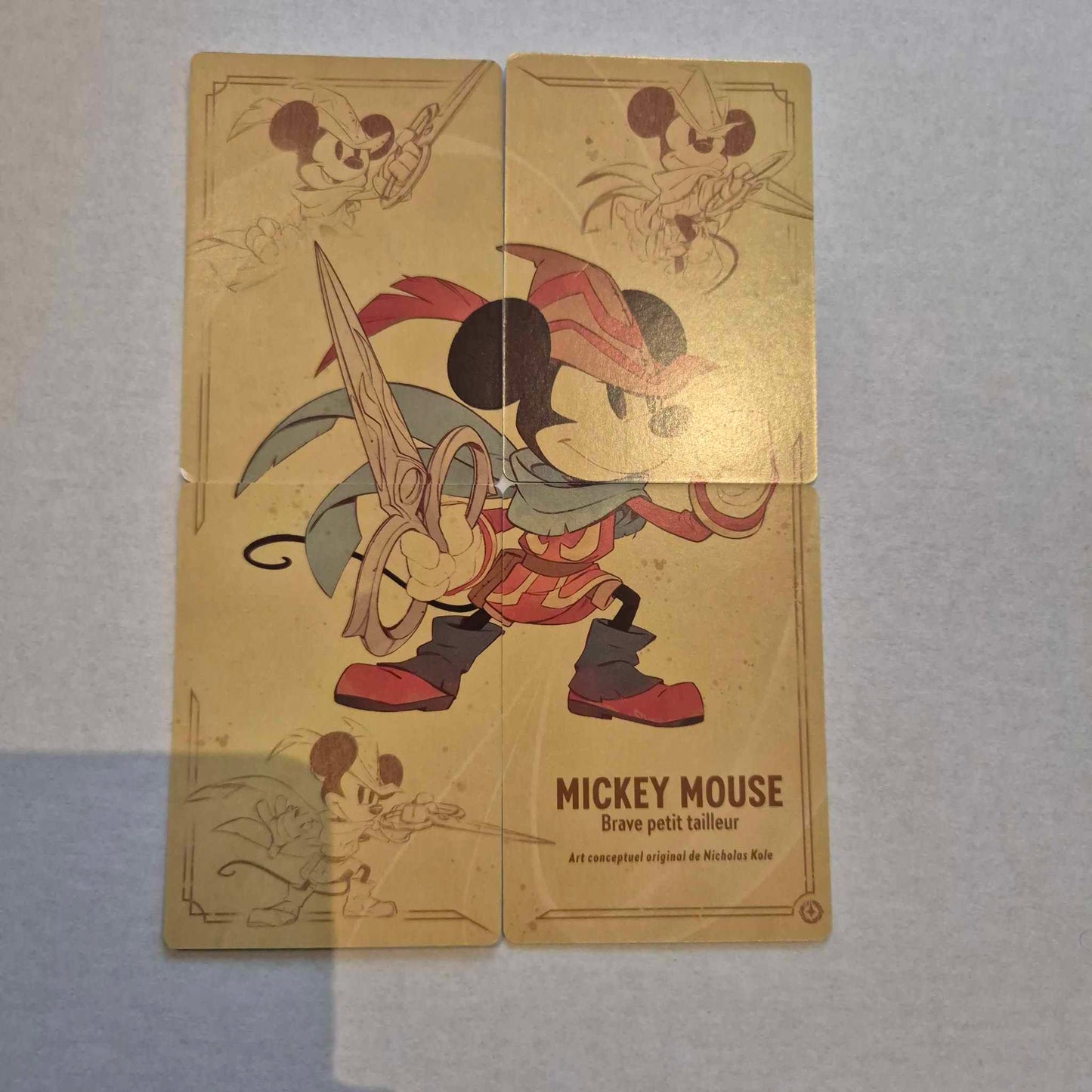 Lot des quatre cartes puzzle Mickey Mouse Brave petit tailleur
