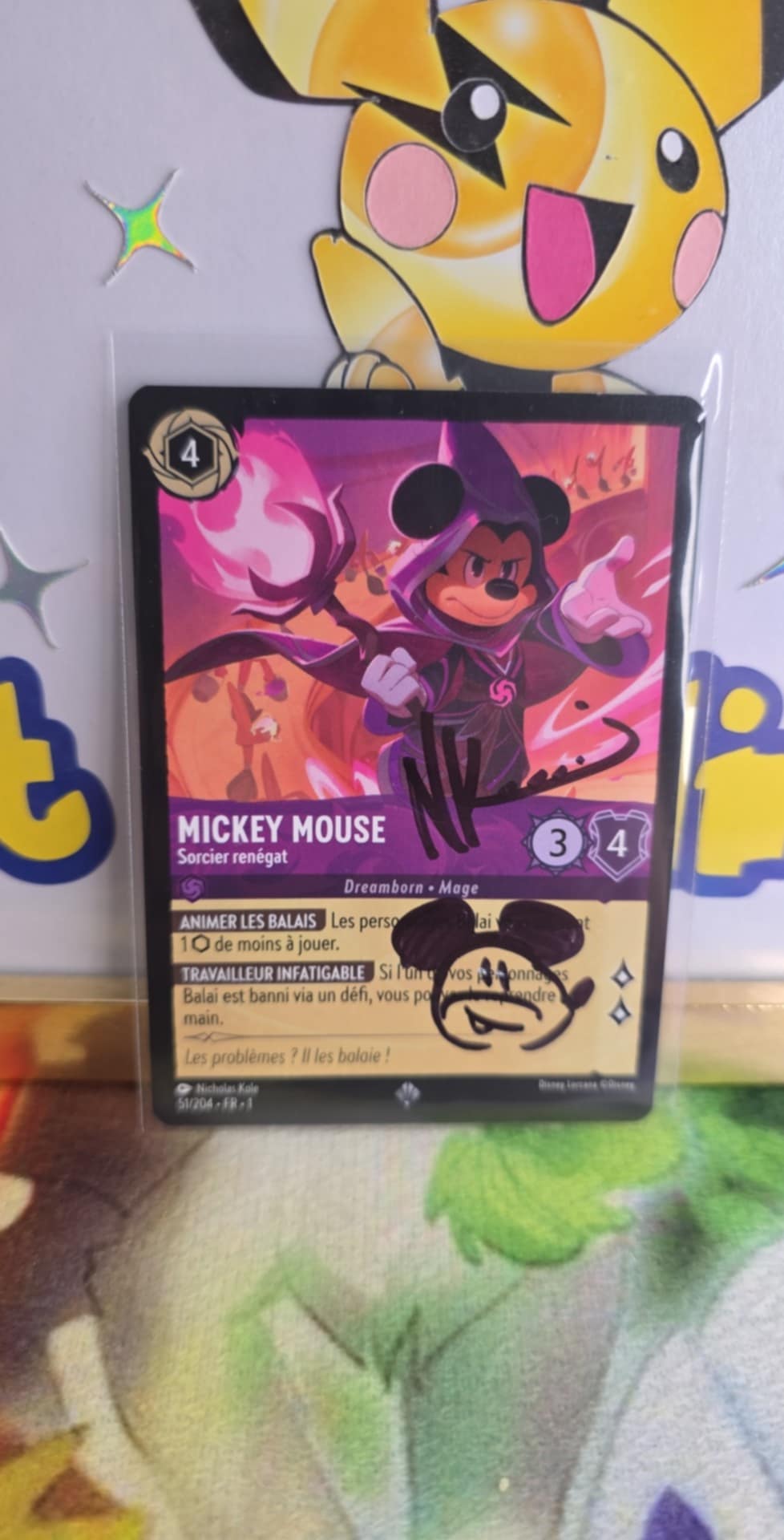 Mickey Mouse - Sorcier renégat - 51/204 Super Rare Signée + Sketch