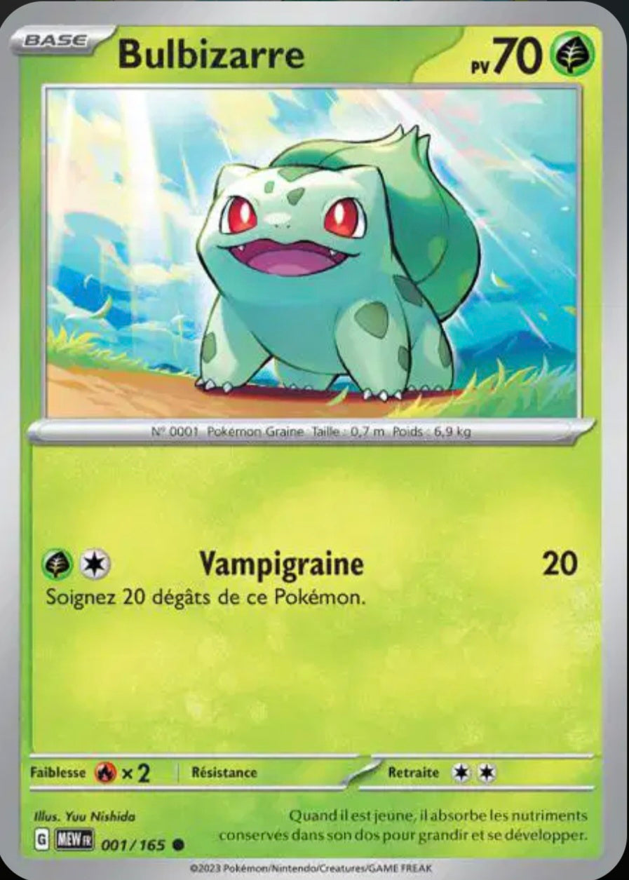 Carte Pokémon Bulbizarre Commune 1/165 - Pokémon 151