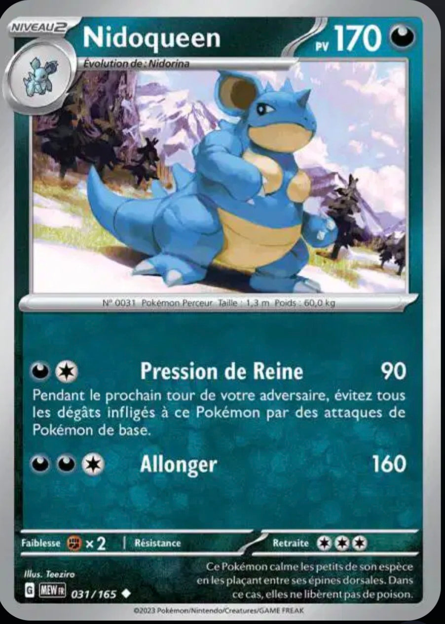 Carte Pokémon Nidoqueen Peu Commune 31/165 - Pokémon 151