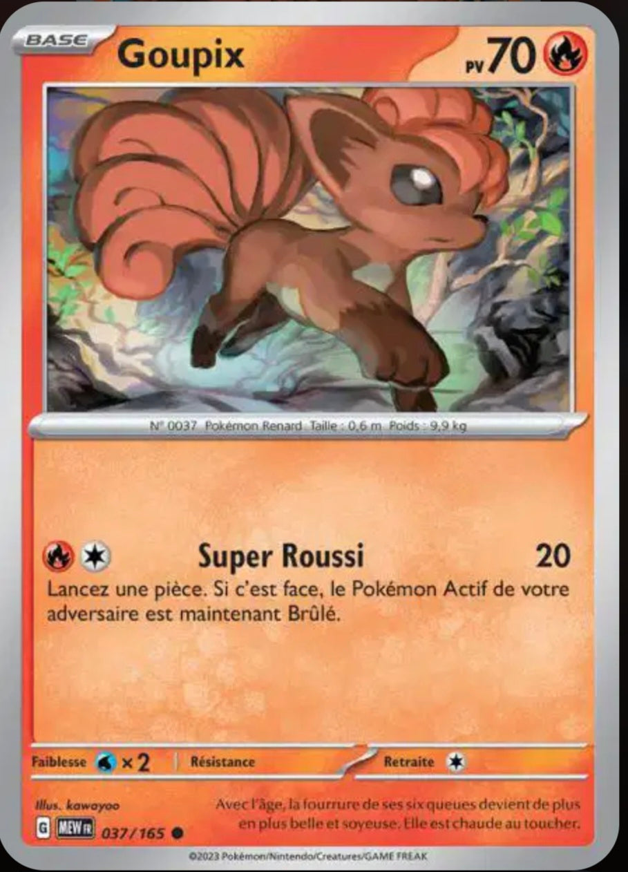 Carte Pokémon Goupix Commune 37/165 - Pokémon 151