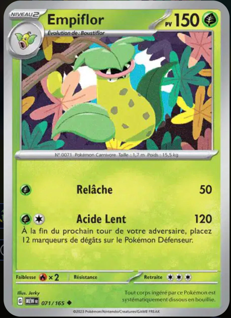 Carte Pokémon Empiflor Peu Commune 71/165 - Pokémon 151