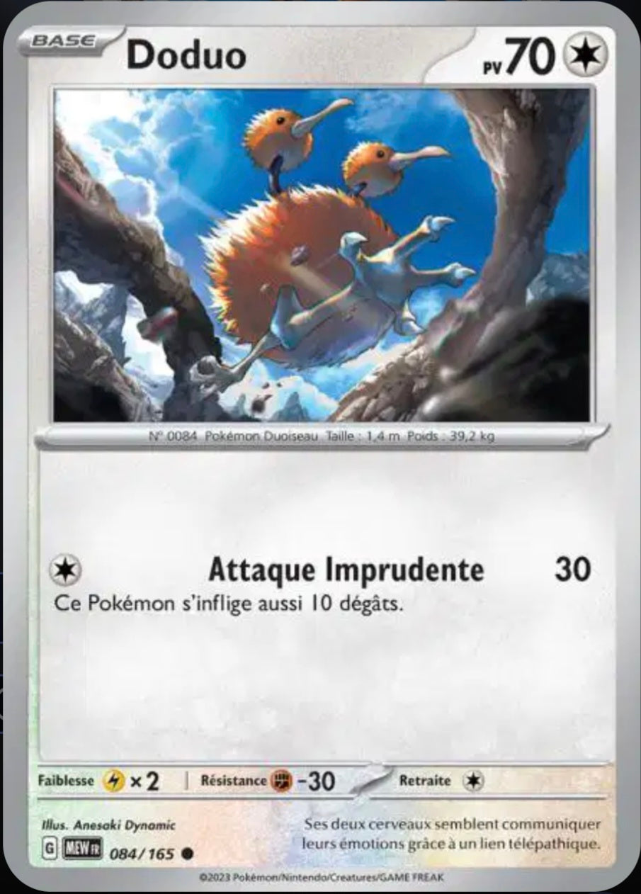 Carte Pokémon Doduo Commune 84/165 - Pokémon 151