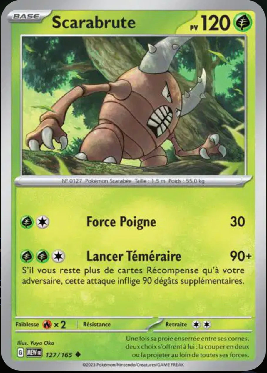 Carte Pokémon Scarabrute Peu Commune 127/165 - Pokémon 151