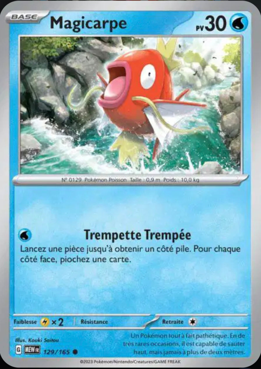 Carte Pokémon Magicarpe Commune 129/165 - Pokémon 151