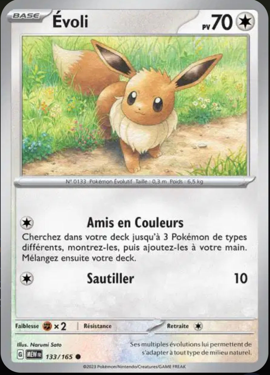 Carte Pokémon Evoli Commune 133/165 - Pokémon 151