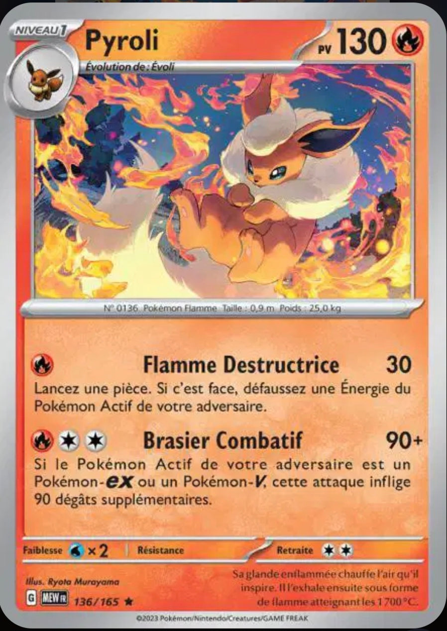 Carte Pokémon Pyroli Holographique 136/165 - Pokémon 151