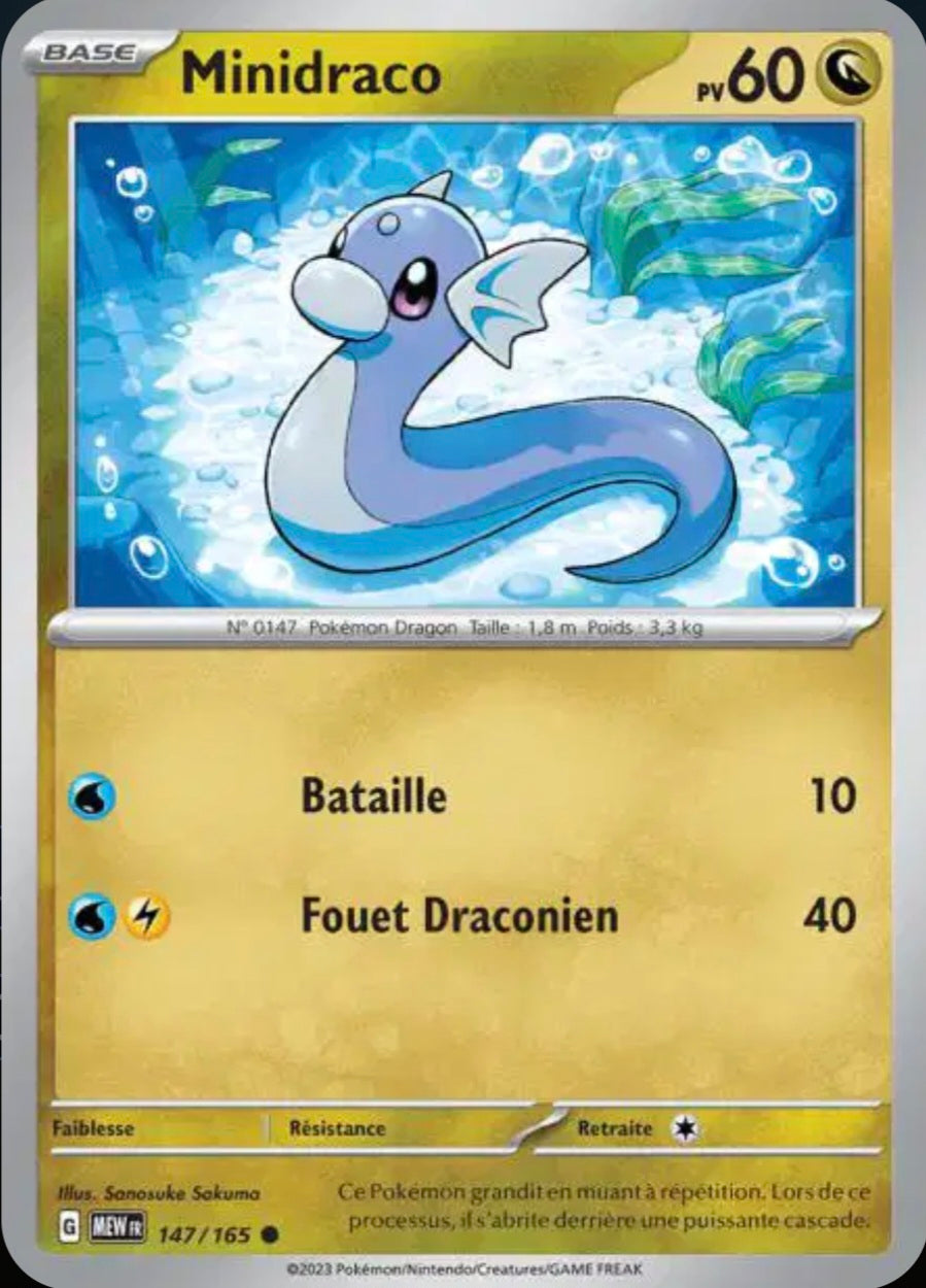Carte Pokémon Minidraco Commune 147/165 - Pokémon 151