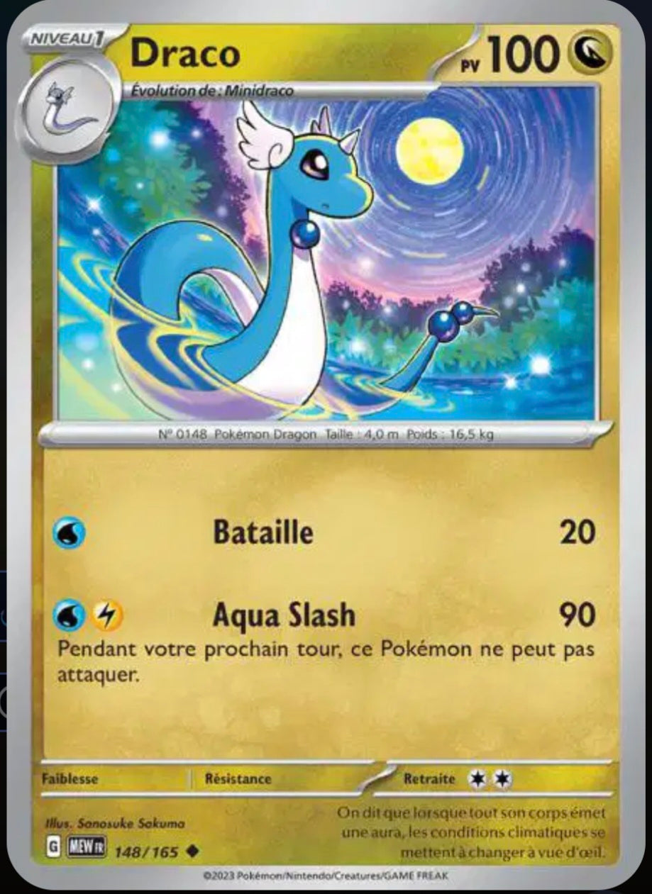 Carte Pokémon Draco Commune 148/165 - Pokémon 151