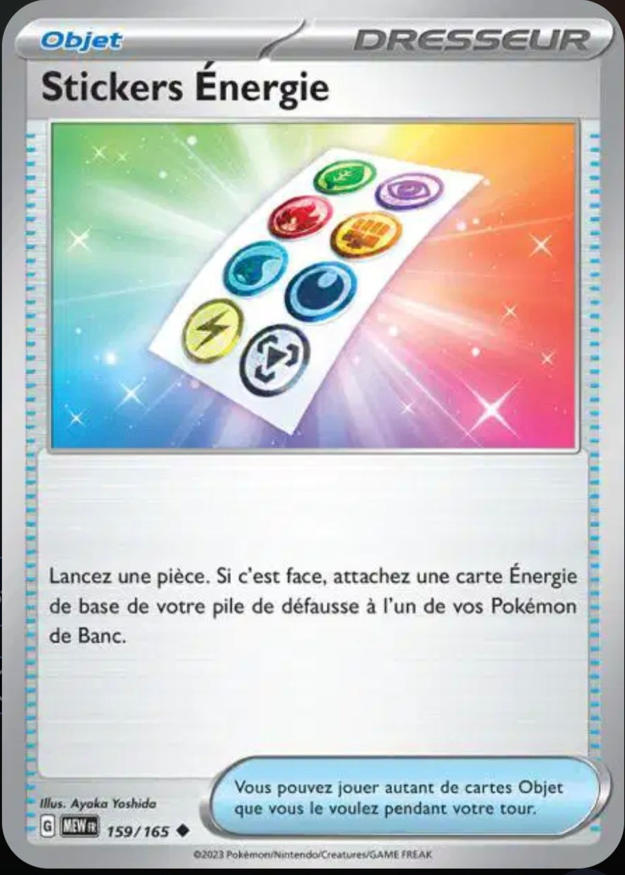 Carte Pokémon Stickers Energie Peu Commune 159/165 - Pokémon 151