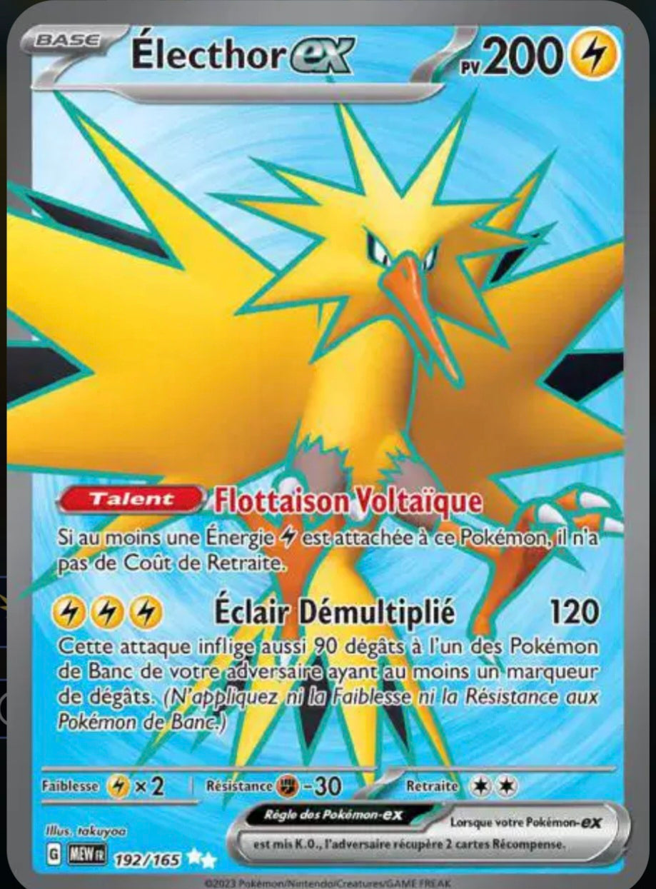 Carte Pokémon Electhor Full Art 192/165 - Pokémon 151