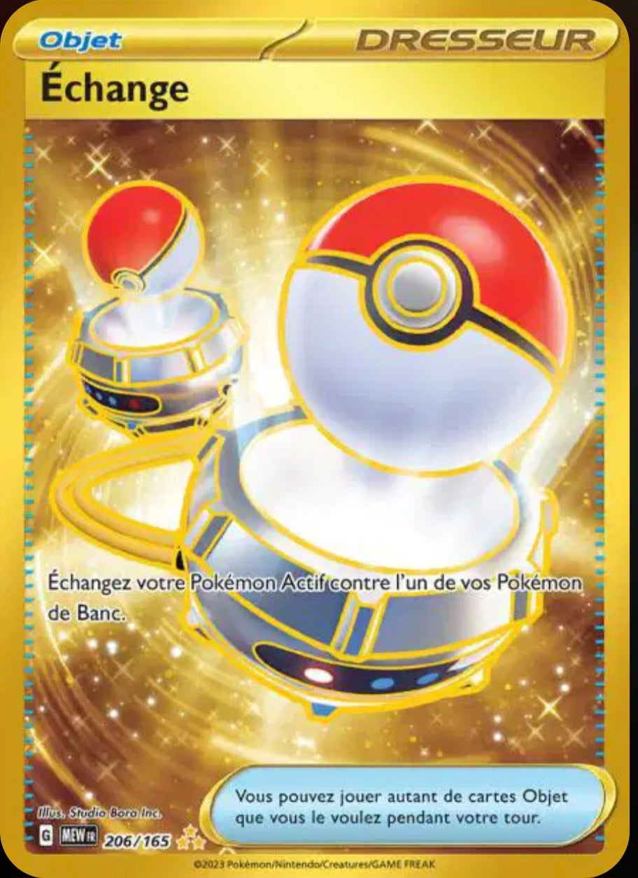 Carte Pokémon Echange Gold 206/165 - Pokémon 151