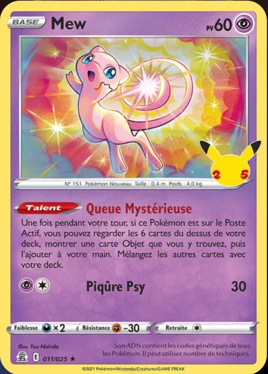 Carte Pokémon Mew Stamp Célébrations Holographique 011/025 - Célébrations