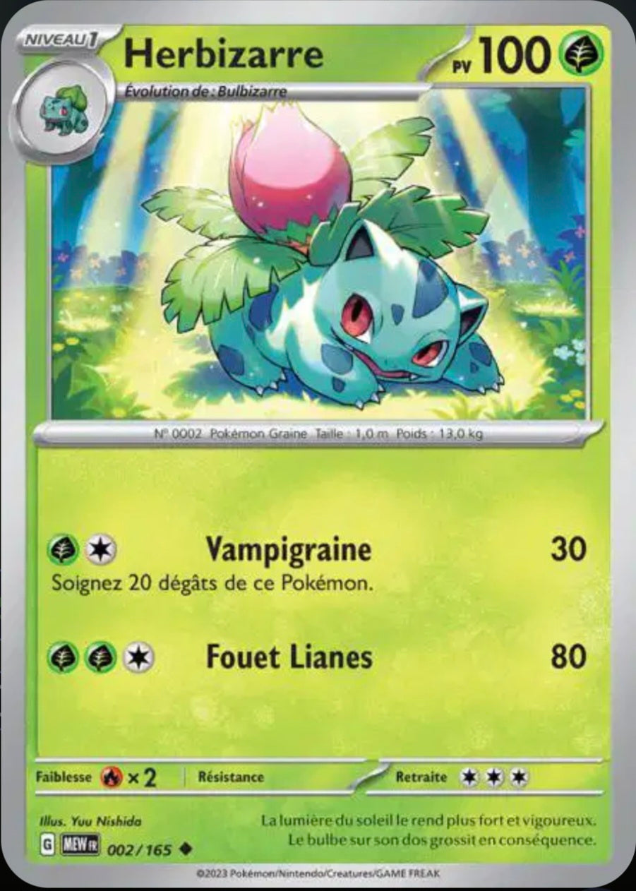 Carte Pokémon Herbizarre Peu Commune 2/165 - Pokémon 151
