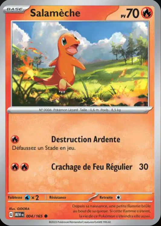Carte Pokémon Salamèche Commune 4/165 - Pokémon 151