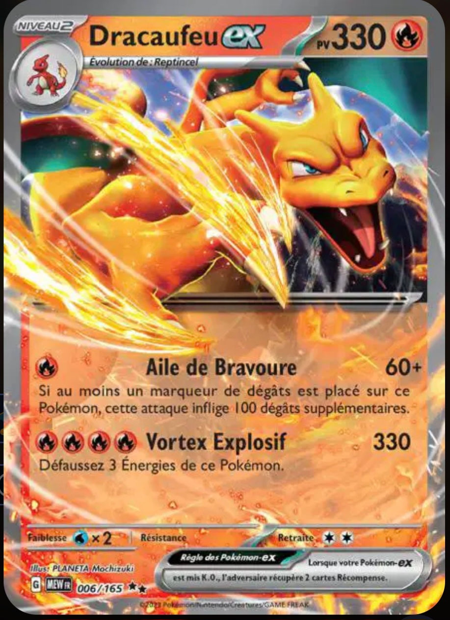 Carte Pokémon Dracaufeu EX 6/165 - Pokémon 151