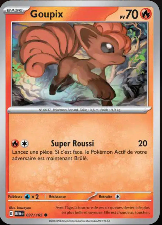 Carte Pokémon Goupix Commune 37/165 - Pokémon 151