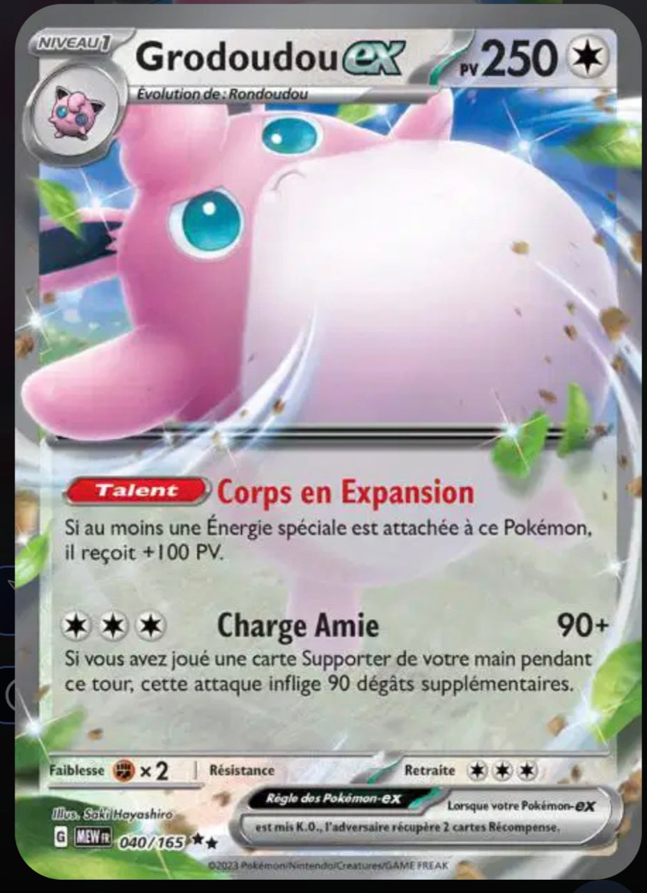 Carte Pokémon Grodoudou EX 40/165 - Pokémon 151