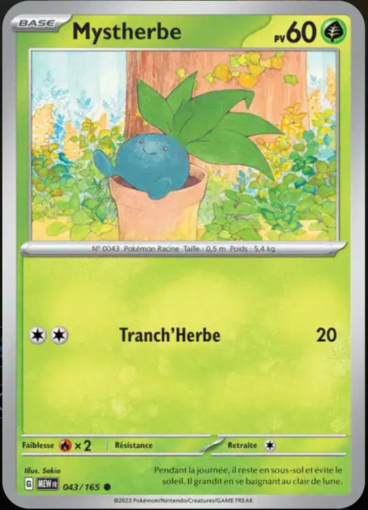 Carte Pokémon Mystherbe Commune 43/165 - Pokémon 151