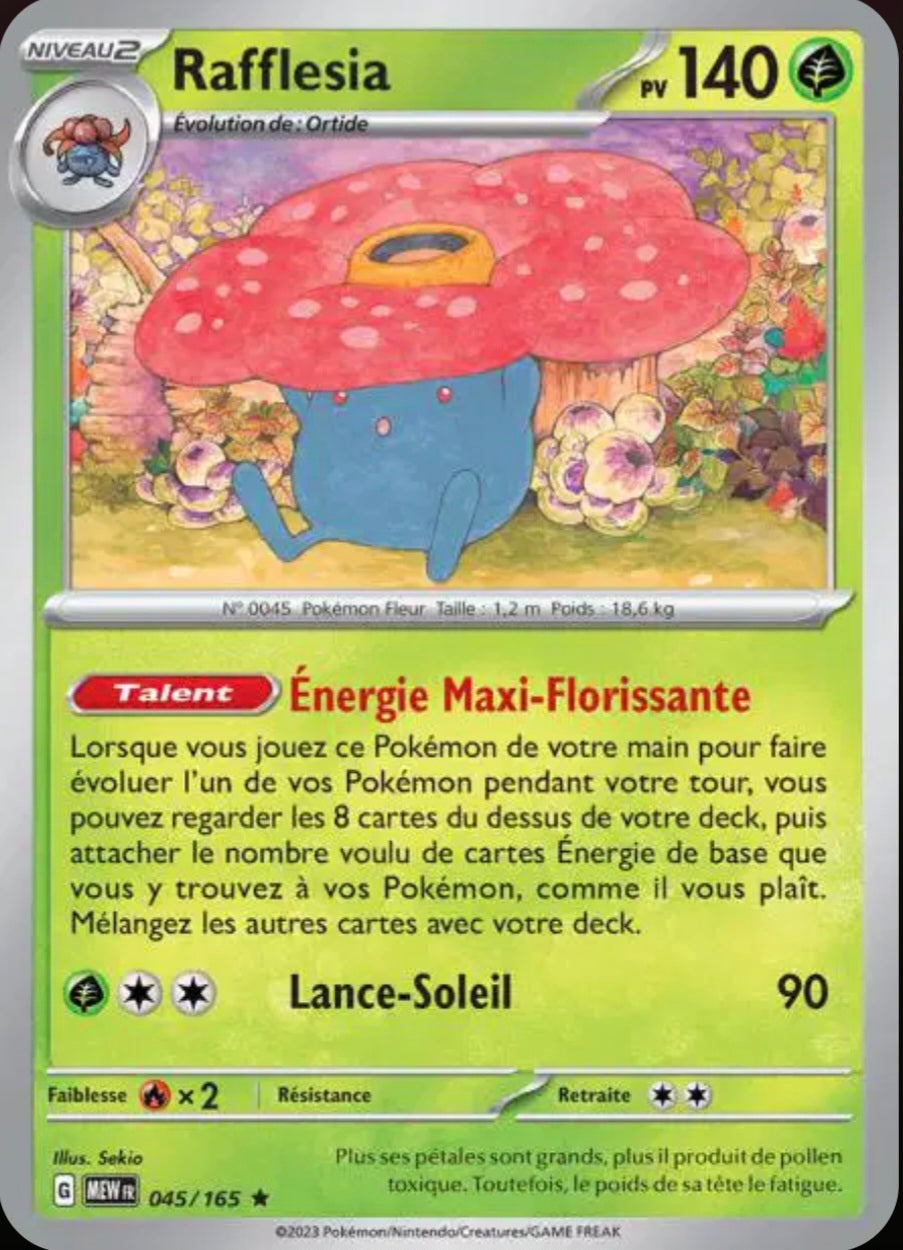 Carte Pokémon Rafflesia Holographique 45/165 - Pokémon 151