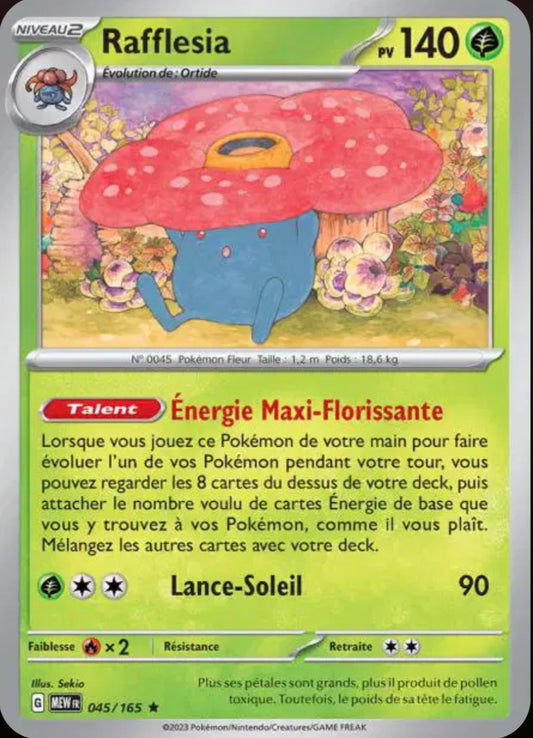 Carte Pokémon Rafflesia Holographique 45/165 - Pokémon 151