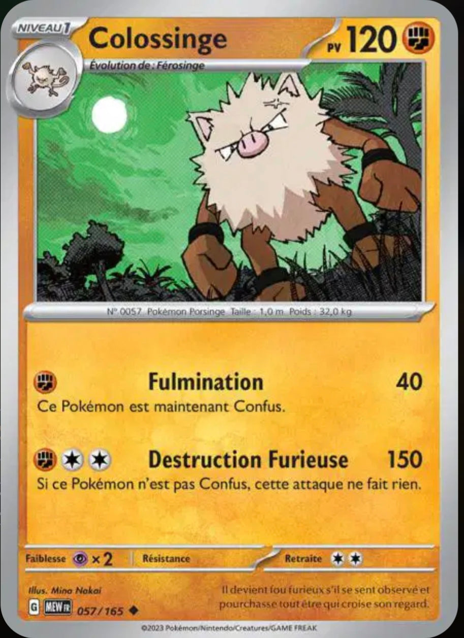 Carte Pokémon Colossinge Peu Commune 57/165 - Pokémon 151