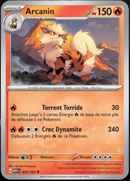 Carte Pokémon Arcanin Peu Commune 59/165 - Pokémon 151