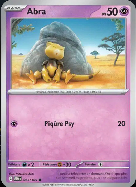 Carte Pokémon Abra Commune 63/165 - Pokémon 151