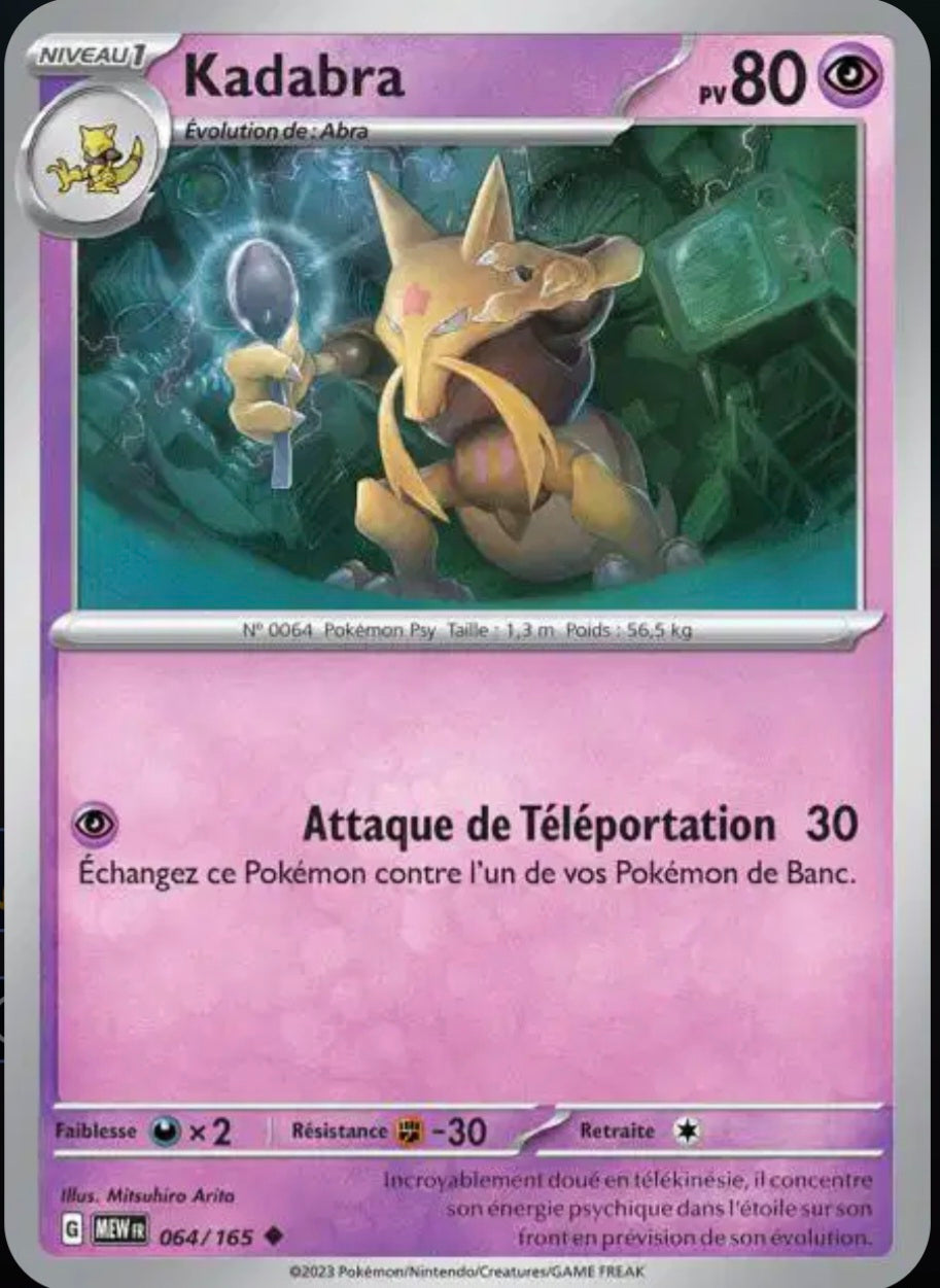 Carte Pokémon Kadabra Peu Commune 64/165 - Pokémon 151