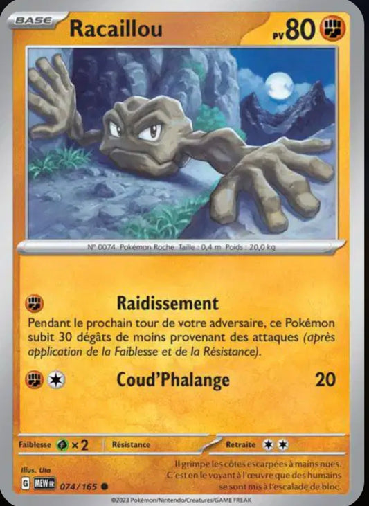 Carte Pokémon Racaillou Commune 74/165 - Pokémon 151