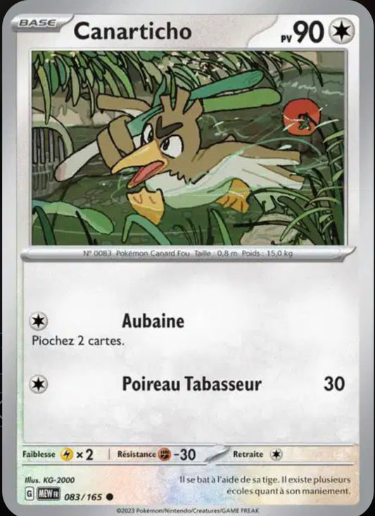 Carte Pokémon Canarticho Commune 83/165 - Pokémon 151