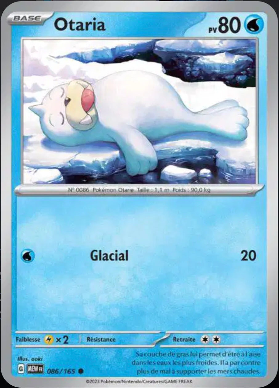 Carte Pokémon Otaria Commune 86/165 - Pokémon 151