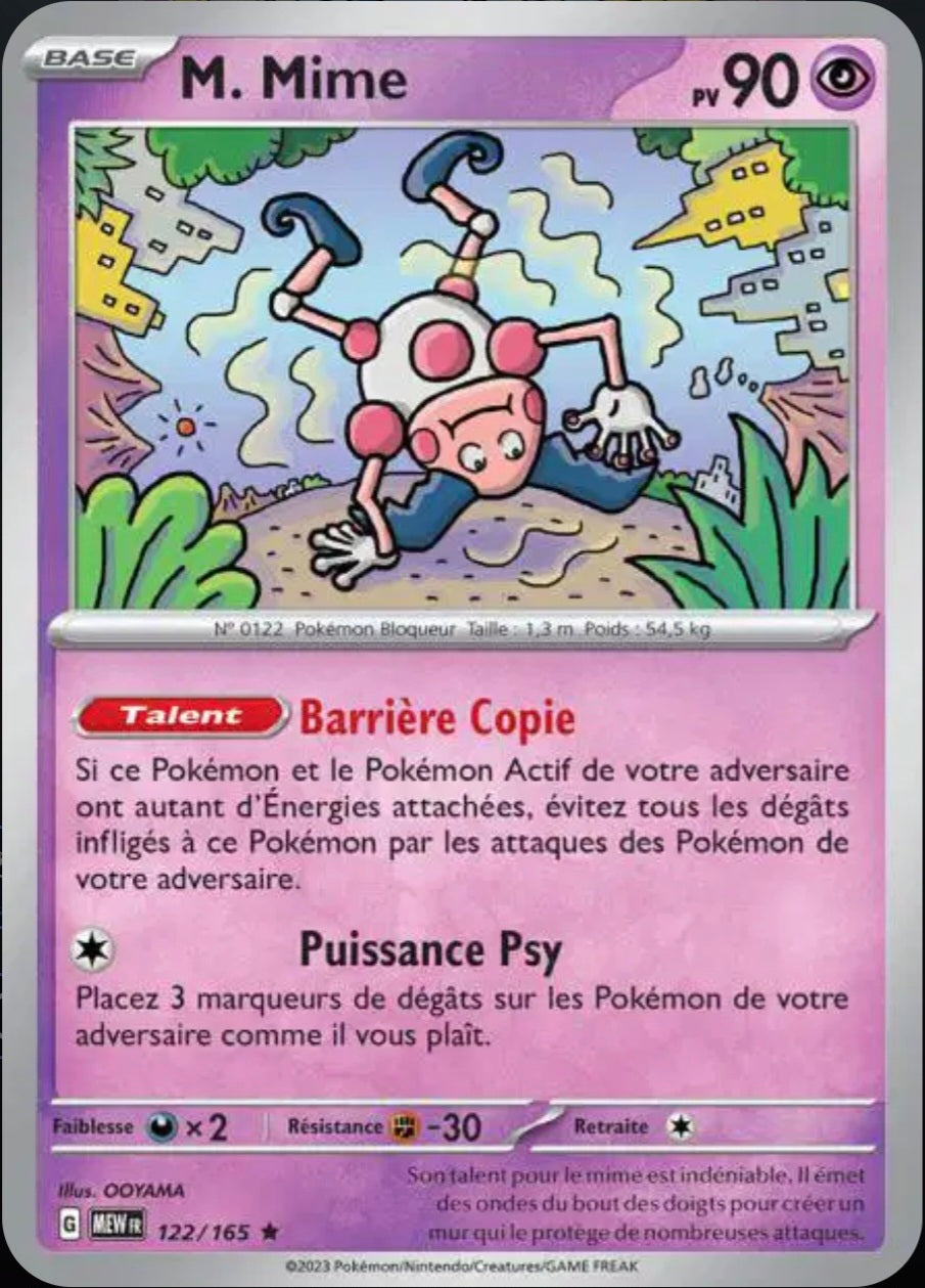 Carte Pokémon M. Mime Holographique 122/165 - Pokémon 151