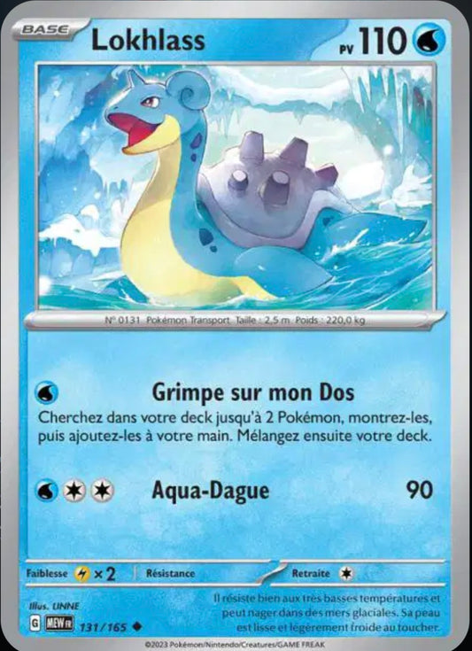 Carte Pokémon Lokhlass Peu Commune 131/165 - Pokémon 151