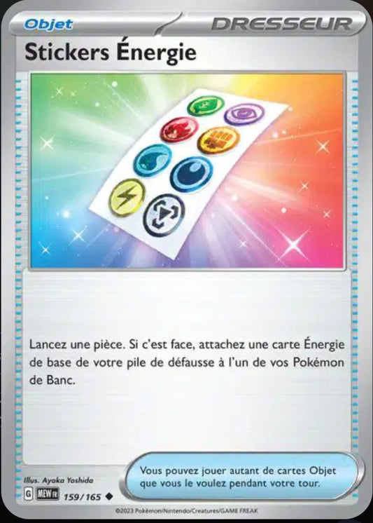 Carte Pokémon Stickers Energie Peu Commune 159/165 - Pokémon 151