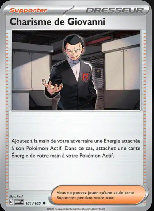 Carte Pokémon Charisme de Giovanni Peu Commune 161/165 - Pokémon 151