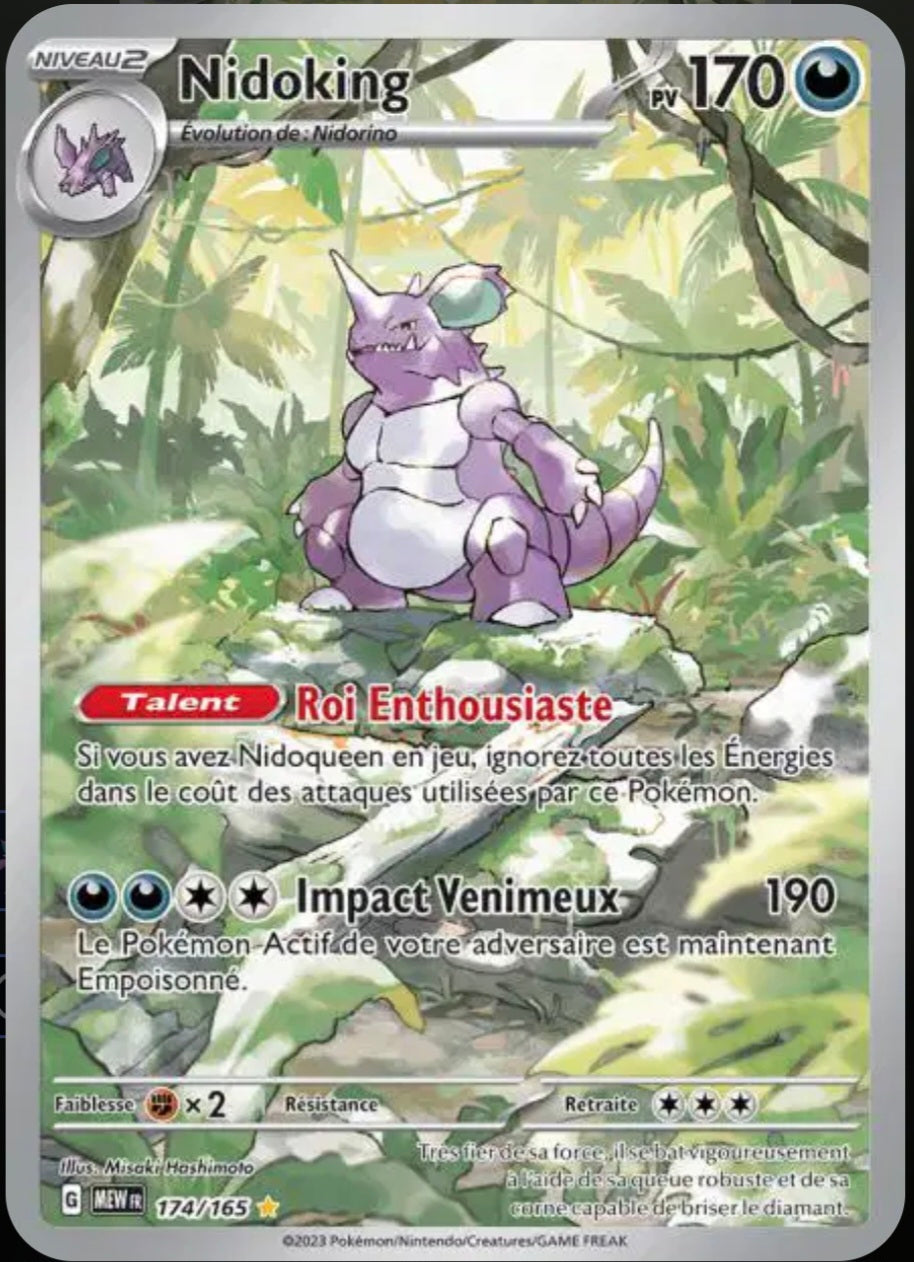 Carte Pokémon Nidoking AR 174/165 - Pokémon 151