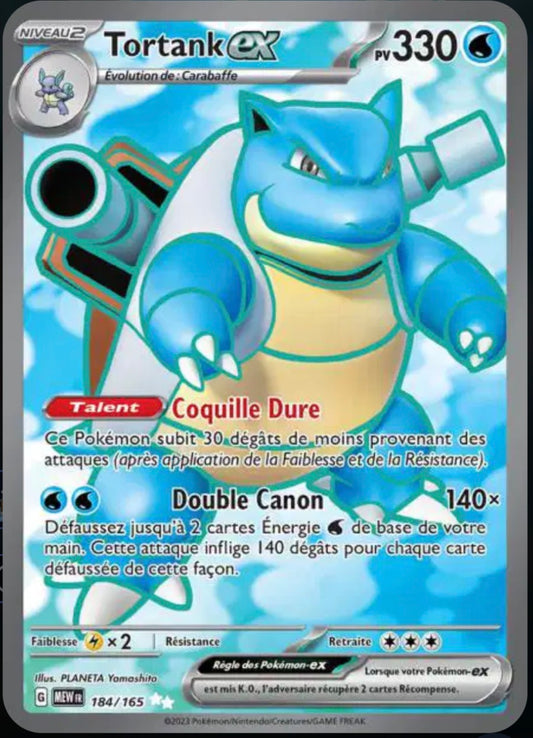 Carte Pokémon Tortank Full Art 184/165 - Pokémon 151