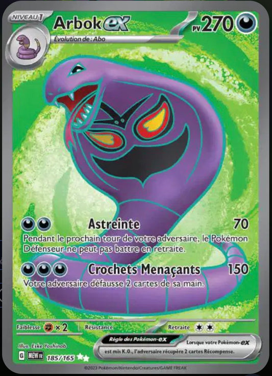 Carte Pokémon Arbok Full Art 185/165 - Pokémon 151