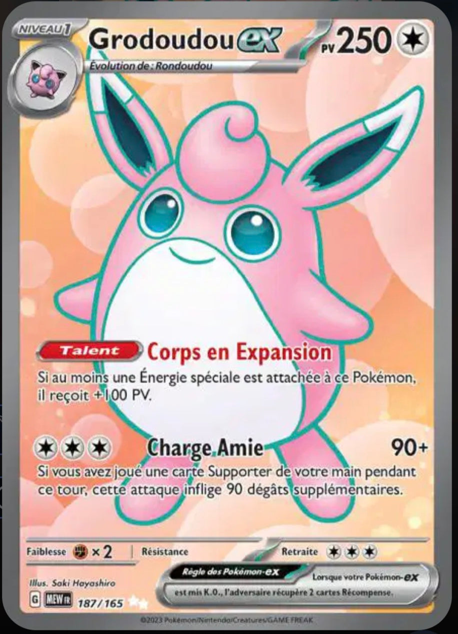 Carte Pokémon Grodoudou Full Art 187/165 - Pokémon 151
