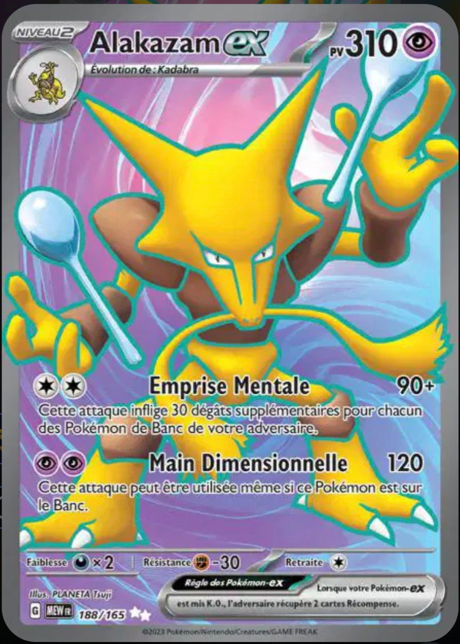 Carte Pokémon Alakazam Full Art 188/165 - Pokémon 151