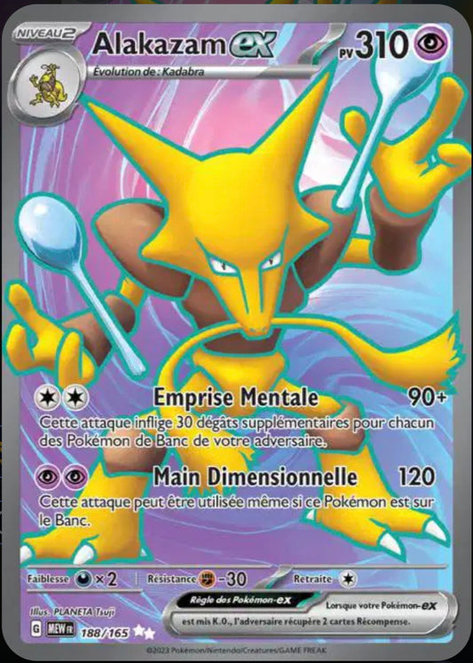 Carte Pokémon Alakazam Full Art 188/165 - Pokémon 151