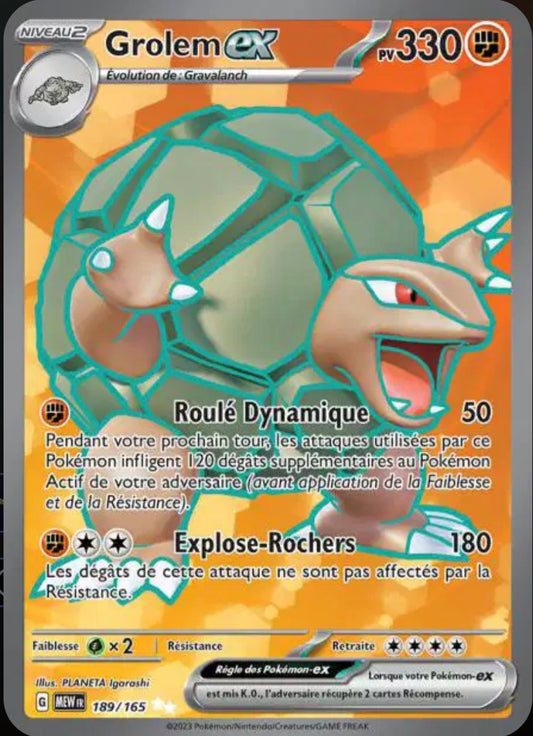 Carte Pokémon Grolem Full Art 189/165 - Pokémon 151