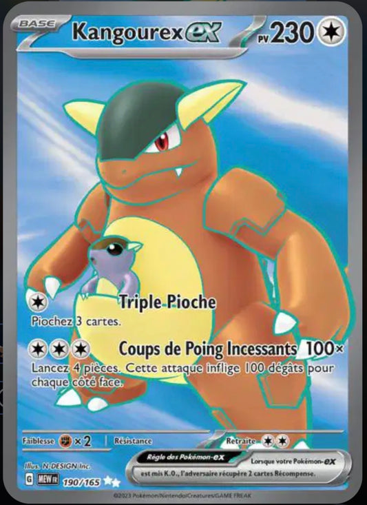 Carte Pokémon Kangourex Full Art 190/165 - Pokémon 151