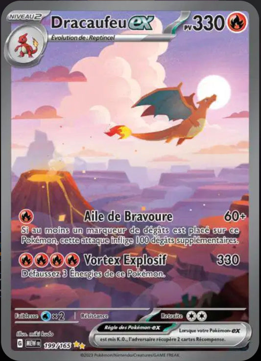 Carte Pokémon Dracaufeu Alternative 199/165 - Pokémon 151
