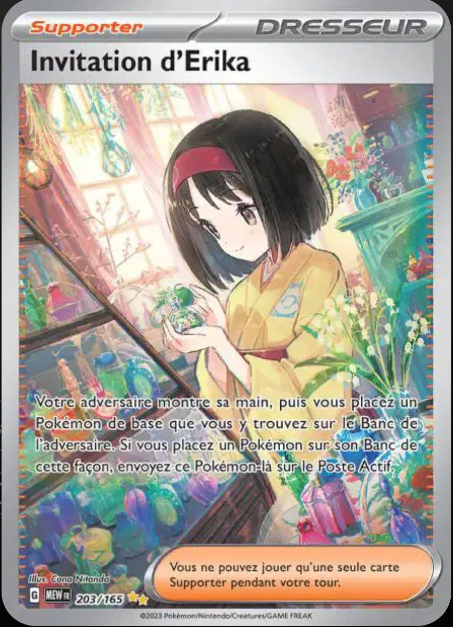Carte Pokémon Invitation d'Erika Alternative Dresseur 203/165 - Pokémon 151