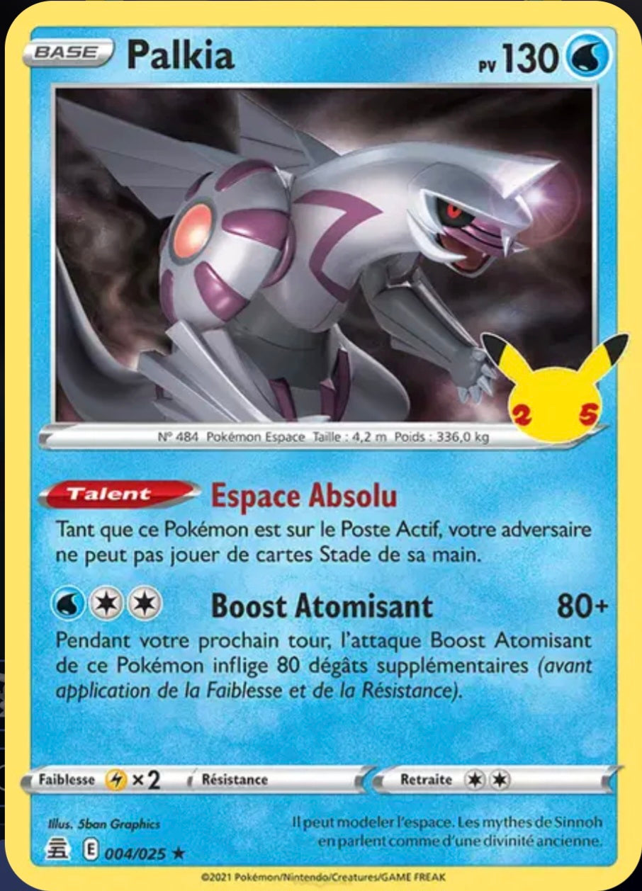 Carte Pokémon Palkia Stamp Célébrations Holographique 004/025 - Célébrations
