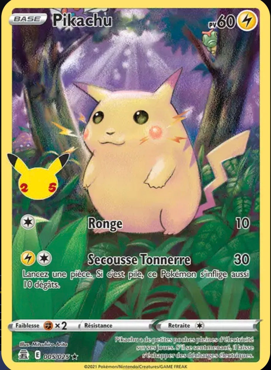 Carte Pokémon Pikachu Stamp Célébrations AR 005/025 - Célébrations