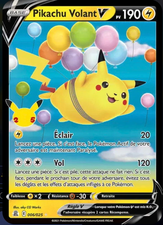 Carte Pokémon Pikachu Volant Stamp Célébrations V 006/025 - Célébrations