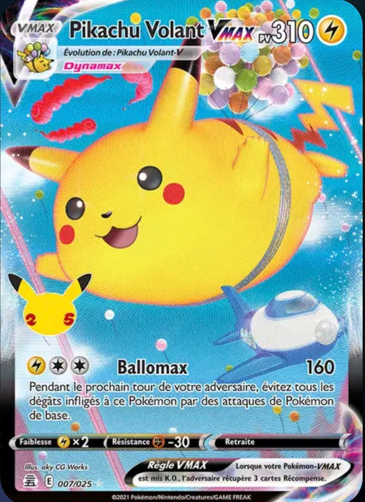 Carte Pokémon Pikachu Volant Stamp Célébrations VMax 007/025 - Célébrations